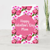 Valentine for Momバラとハートの挨拶 カード (正面)
