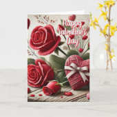 Valentine for Momバラとハートグリーティングカード カード (黄色い花)