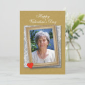 Valentine for Mom framed photo, lace and heart カード (スタンド正面)