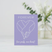 Valentine Forever デザイン | カップル・ワンハート シーズンポストカード (スタンド正面)