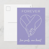 Valentine Forever デザイン | カップル・ワンハート シーズンポストカード (正面/裏面)