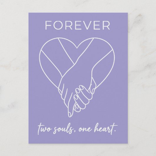 Valentine Forever デザイン | カップル・ワンハート シーズンポストカード (正面)