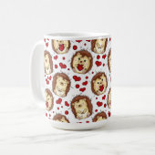 Valentine funny hedgehog コーヒーマグカップ (正面左)