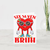 Valentine Funny Six Seven Bruh Meme 67 Heart Lover カード (正面)
