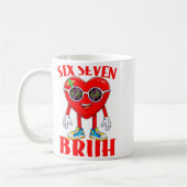 Valentine Funny Six Seven Bruh Meme 67 Heart Lover コーヒーマグカップ (左)