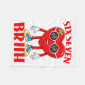 Valentine Funny Six Seven Bruh Meme 67 Heart Lover フリースブランケット (正面(横))