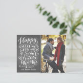 Valentine Future Mr. and Mrs. Photo Save The Date 案内ポストカード (スタンド正面)