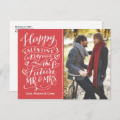 Valentine Future Mr. and Mrs. Photo Save The Date 案内ポストカード (正面/裏面)