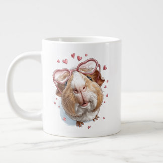 Valentine Gerbil Coffee Mug – Cute Heart Glasses  ジャンボコーヒーマグカップ