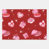 Valentine Gift Boxes Wrapping Paper – Romantic ラッピングペーパーシート (正面2)