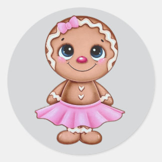 Valentine Gingerbread Girl Sticker – Sweet Love  ラウンドシール