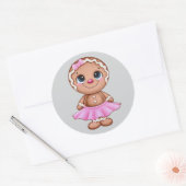 Valentine Gingerbread Girl Sticker – Sweet Love  ラウンドシール (封筒)