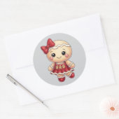 Valentine Gingerbread Girl Sticker – Sweet Love  ラウンドシール (封筒)