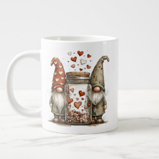 Valentine Gnome Coffee Mug – Cute Love Jar Design ジャンボコーヒーマグカップ