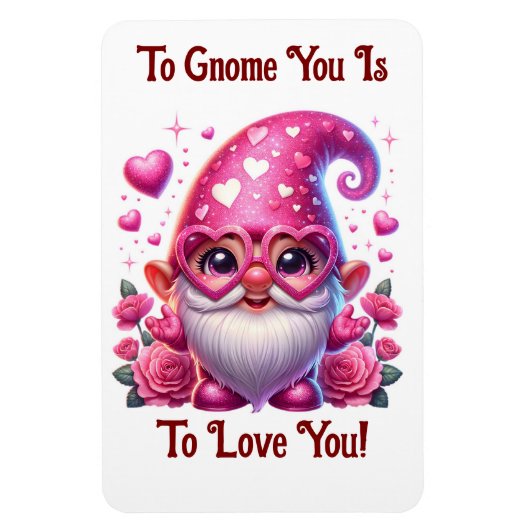 Valentine Gnome Flexible Photo Magnet マグネット (縦)
