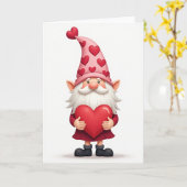 Valentine Gnome Love Card カード (黄色い花)
