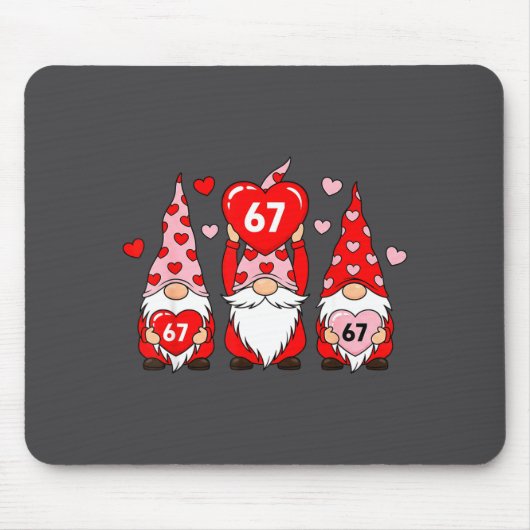Valentine Gnomes 67 Funny Meme Cute Love Gnome Cou マウスパッド (正面)