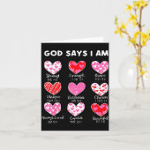 Valentine God Says I Am Heart Girl Women Kid Chris カード (黄色い花)