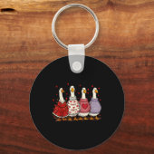 Valentine Goose Heart Silly Goose Valentines Day  キーホルダー (正面)