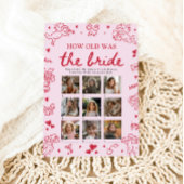 Valentine Hand Drawn How Old Was The Bride Game 招待状