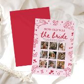 Valentine Hand Drawn How Old Was The Bride Game 招待状