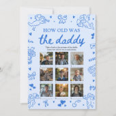 Valentine Hand Drawn How Old Was The Daddy Game 招待状 (正面)