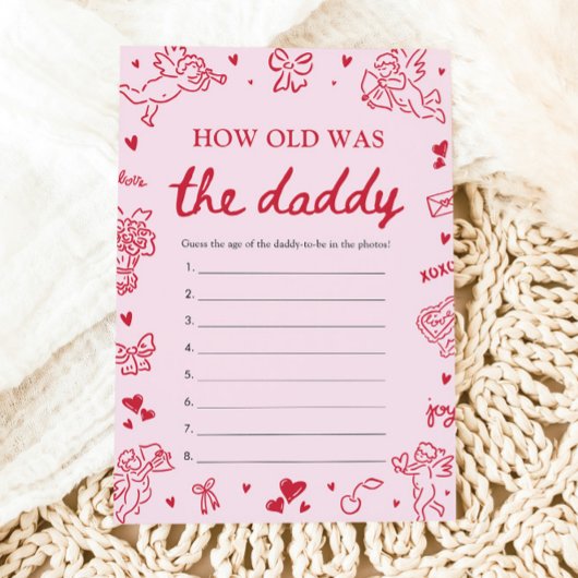 Valentine Hand Drawn How Old Was The Daddy Game  招待状