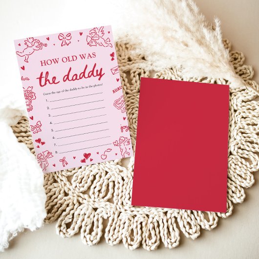 Valentine Hand Drawn How Old Was The Daddy Game  招待状