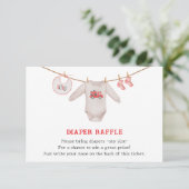 Valentine Heart Baby Shower Nappy Raffle エンクロージャーカード (スタンド正面)