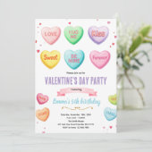 Valentine heart candy party invitation 招待状 (スタンド正面)