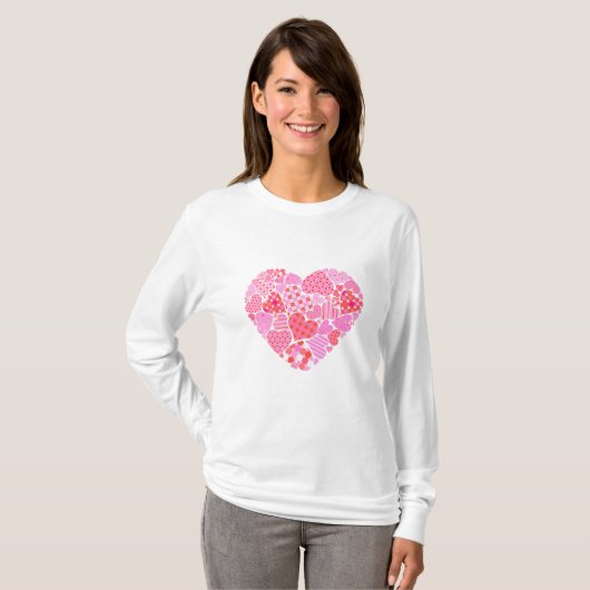Valentine Heart Damen-T-Shirt Tシャツ (正面フル)