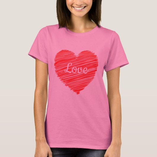 Valentine Heart Damen-T-Shirt Tシャツ (正面)