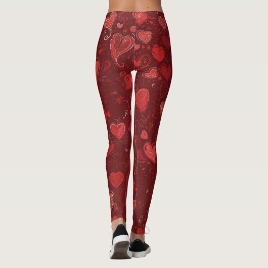 Valentine Heart Doodle Leggings レギンス (裏面)