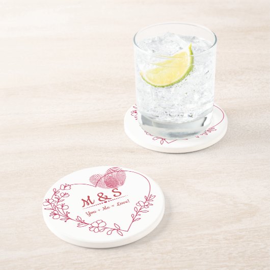 Valentine Heart Floral Coaster コースター (側面)