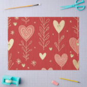 Valentine heart floral tissue paper 薄葉紙 (クラフト)