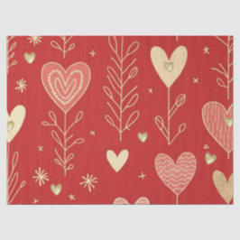 Valentine heart floral tissue paper 薄葉紙
