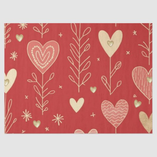 Valentine heart floral tissue paper 薄葉紙 (正面)