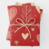 Valentine heart floral wrapping paper ラッピングペーパーシート (インサイチュ)
