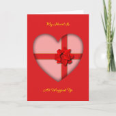 Valentine Heart Folded Greeting Card カード (正面)