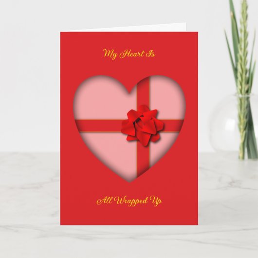 Valentine Heart Folded Greeting Card カード (正面)