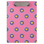 Valentine Heart Pattern with Circles – Cute Pink クリップボード (正面)