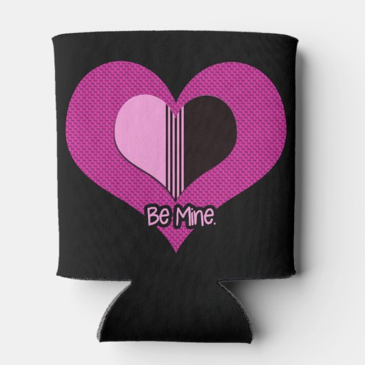 Valentine Heart Pink and Black Be Mine 缶クーラー (裏面)