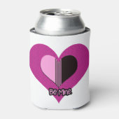 Valentine Heart Pink and Black Be Mine 缶クーラー (缶正面)