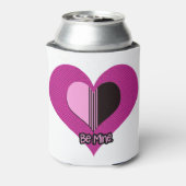 Valentine Heart Pink and Black Be Mine 缶クーラー (缶裏面)