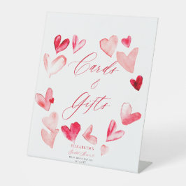 Valentine Hearts Bridal Shower Cards Gifts Sign 台座サイン