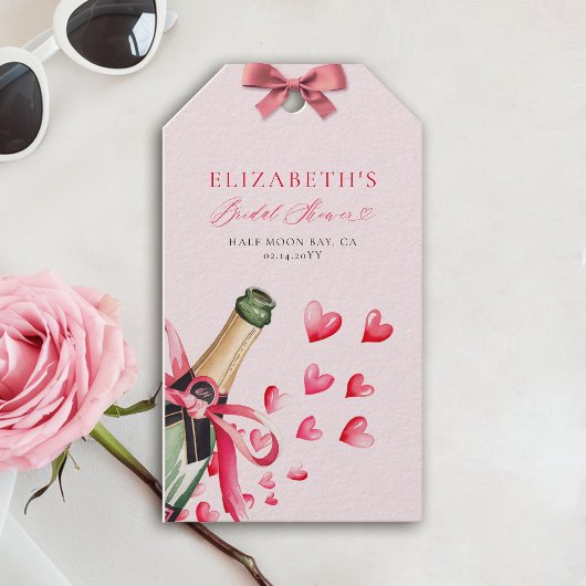 Valentine Hearts Bubbly Whimsical Bridal Shower ギフトタグ