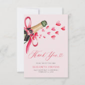 Valentine Hearts Bubbly Whimsical Bridal Shower サンキューカード (正面)