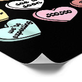 Valentine Hearts Candy Pregnancy Announcement Baby ポスター (角)