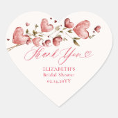 Valentine Hearts Love Garden Pink Bridal Shower ハートシール (正面)