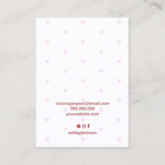Valentine Hearts Love Jewelry Earring Display 名刺 (裏面)